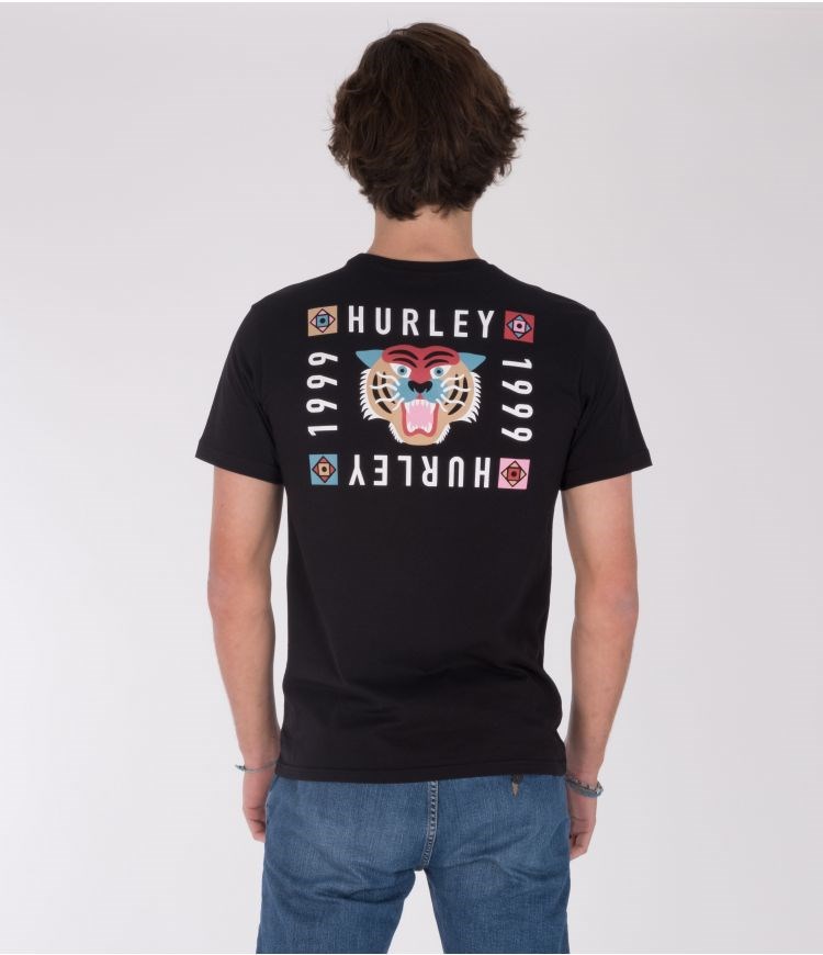 Hurley T-shirt Print Bengal Ss Svarta | 27043TOBL