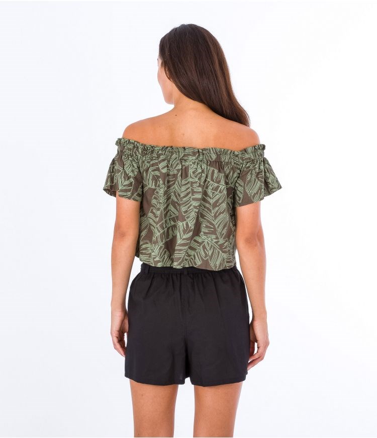 Hurley Top Fluid Off Shoulder Olivgröna | 46917MNXA