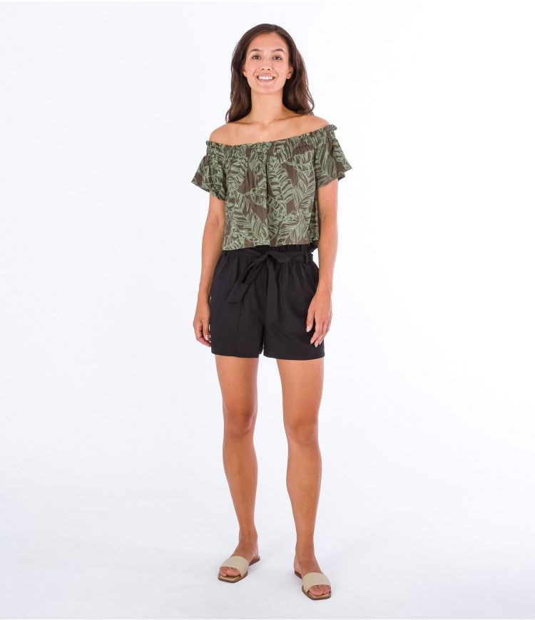 Hurley Top Fluid Off Shoulder Olivgröna | 46917MNXA