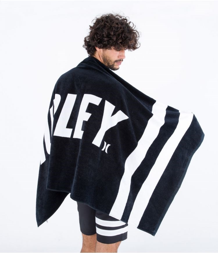 Hurley Towel Fastlane 2 Stripe Svarta | 38146ATUQ