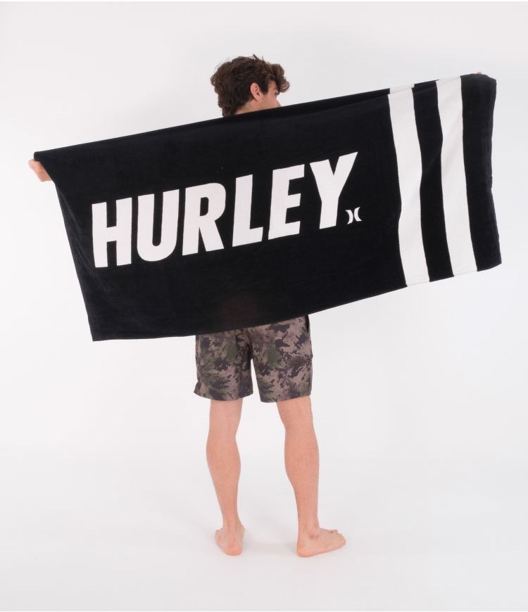 Hurley Towel Fastlane 2 Stripe Svarta | 38146ATUQ